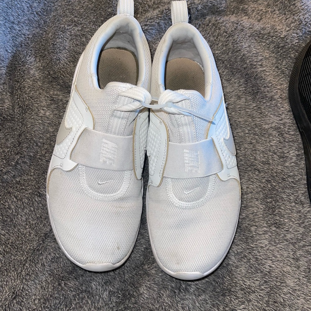 Nike White Mesh Slip-On Shoes